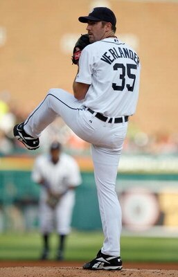 DETRIOT - JULY 8:  Justin Verlander #35 of the Detroit Tigers pitches against the Cleveland Indians on July 8, 2008 at Comerica Park in Detroit, Michigan. (Photo by: Gregory Shamus/Getty Images)