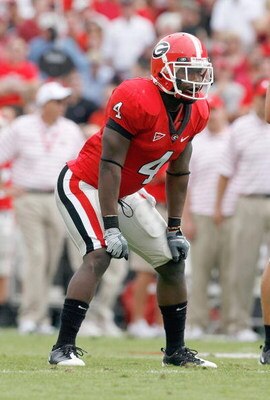 ATHENS, GA - OCTOBER 11:  Caleb King #4of the Georgia Bulldogs gets ready on the field during the game against the Tennessee Volunteers at Sanford Stadium on October 11, 2008 in Athens, Georgia.  (Photo by Kevin C. Cox/Getty Images)