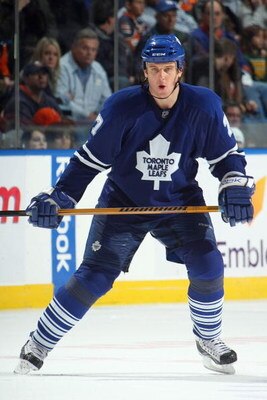 UNIONDALE, NY - DECEMBER 26:  Pavel Kubina #77 of the Toronto Maple Leafs skates during the game against the New York Islanders on December 26, 2008 at the Nassau Coliseum in Uniondale, New York.  (Photo by Bruce Bennett/Getty Images