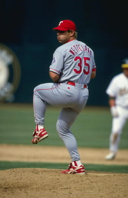18 Apr 1999:  Pitcher John Wetteland #35 of the Texas Rangers winds up for the pitchl during the game against the Oakland Athletics at the Oakland Coliseum in Oakland, California. The Rangers defeated the Athletics 6-2. Mandatory Credit: Jed Jacobsohn  /A
