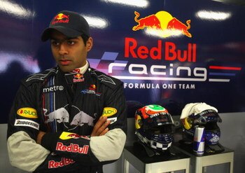 BARCELONA, SPAIN - NOVEMBER 13: Karun Chandhok of India prepares to test drive for Red Bull during Formua One Testing at the Circuit de Catalunya, on  November 13, 2007 in Barcelona, Spain.  (Photo by Mark Thompson/Getty Images)