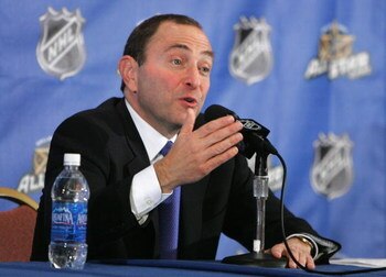 DALLAS - JANUARY 23:  NHL Commissioner Gary Bettman speaks to the press after meeting with the Board of Governors at the Renaissance Dallas Hotel on January 23, 2007 in Dallas, Texas.  (Photo by Bruce Bennett/Getty Images)