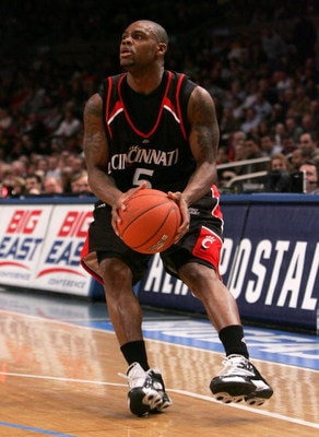 NEW YORK - MARCH 12: Deonta Vaughn #5 of the Cincinnati Bearcats attempts to take a shot against the Pittsburgh Panthers during the 2008 Big East Men's Basketball Championship at Madison Square Garden on March 12, 2008 in New York City.  (Photo by Jim McI