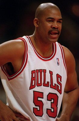 17 Nov 1995:  Center James Edwards of the Chicago Bulls during the Bulls 109-94 win over the New Jersey Nets at the United Center in Chicago, Illinois.   Mandatory Credit: Jonathan Daniel/ALLSPORT