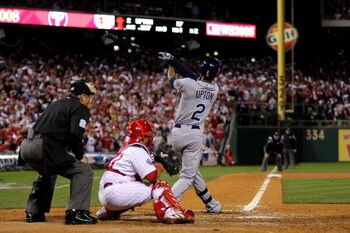 PHILADELPHIA - OCTOBER 26:  B.J. Upton #2 of the Tampa Bay Rays bats against the Philadelphia Phillies during game four of the 2008 MLB World Series on October 26, 2008 at Citizens Bank Park in Philadelphia, Pennsylvania.  (Photo by Doug Pensinger/Getty I