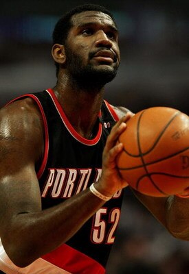 CHICAGO - JANUARY 12: Greg Oden #52 of the Portland Trail Blazers shoots a free throw during a game against the Chicago Bulls on January 12, 2009 at the United Center in Chicago, Illinois. The Trail Blazers defeated the Bulls 109-95. NOTE TO USER: User ex