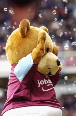 LONDON - FEBRUARY 19:  Bubbles the West Ham United mascot entertains the crowd prior to the Coca-Cola Championship match between West Ham United and Plymouth Argyle at Upton Park on February 19 2005, in London, England.  (Photo by Ker Robertson/Getty Imag