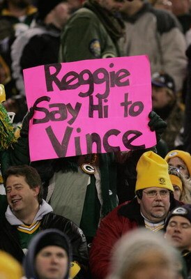 GREEN BAY, WI - JANUARY 9:  Fans show support for former Packer Reggie White as the Minnesota Vikings take on the Green Bay Packers in the NFC wild-card game at Lambeau Field on January 9, 2005 in Green Bay, Wisconsin. The Vikings defeated the Packers 31-
