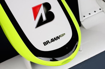 BARCELONA, SPAIN - MARCH 11: The front nose of the ex honda car re-named Brawn GP in action during formula one testing at the Circuit de Catalunya on March 11, 2009 in Barcelona, Spain. (Photo by Mark Thompson/Getty Images)