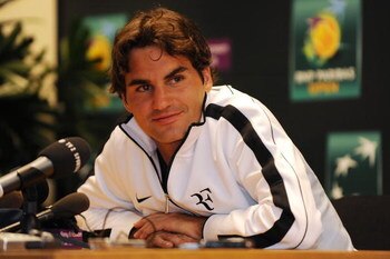 INDIAN WELLS, CA - MARCH 11:  Roger Federer of Switzerland is seen during a press conference during the BNP Paribas Open at the Indian Wells Tennis Garden  on March 11, 2009 in Indian Wells, California.  (Photo by Robert Laberge/Getty Images)