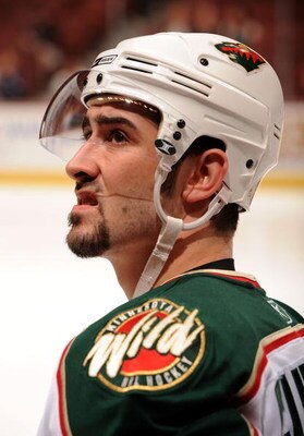 ANAHEIM, CA - MARCH 08:  Cal Clutterbuck #22 of the Minnesota Wild before the game between the Anaheim Ducks on March 8, 2009 at the Honda Center in Anaheim, California.  (Photo by Harry How/Getty Images)