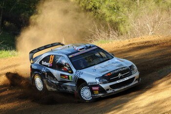 LIMASSOL, CYPRUS - MARCH 14:  Petter Solberg of Norway and Philip Mills of Great Britain in action in the Citroen Xsara during Leg 2 of the WRC FxPro Rally of Cyprus 2009 on March 14, 2009 in Limassol, Cyprus.  (Photo by massimo Bettiol/Getty Images/Getty