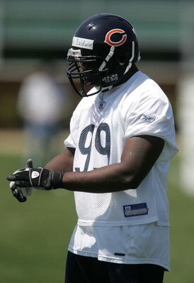 LAKE FOREST, IL - MAY 04:  Ervin Baldwin #99 of the Chicago Bears participates during a rookie mini-camp practice at Halas Hall May 4, 2008 in Lake Forest, Illinois. (Photo by Jonathan Daniel/Getty Images)