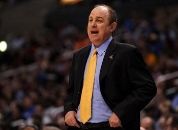 LOS ANGELES, CA - MARCH 12:  Head coach of the UCLA Bruins Ben Howland talks with his team from the sideline during their game against the Washington State Cougars in the Pacific Life Pac-10 Men's Basketball Tournament at the Staples Center on March 12, 2