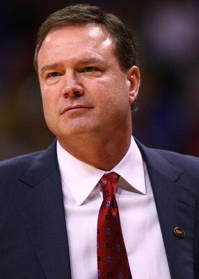 OKLAHOMA CITY - MARCH 12:  Head coach Bill Self of the Kansas Jayhawks during the Phillips 66 Big 12 Men's Basketball Championship Quarterfinals at the Ford Center March 12, 2009 in Oklahoma City, Oklahoma.  (Photo by Ronald Martinez/Getty Images)
