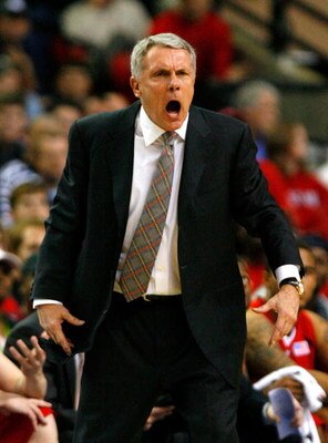 ATLANTA - MARCH 14:  Head coach Gary Williams of the Maryland Terrapins argues a call with the officials against the Duke Blue Devils in the semifinals of the 2009 ACC Men's Basketball Tournament on March 14, 2009 at the Georgia Dome in Atlanta, Georgia. 