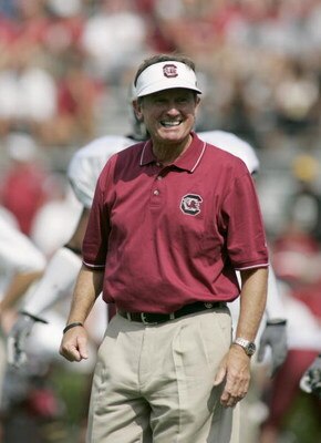 COLUMBIA, SC - SEPTEMBER 17:   Head coach Steve Spurrier of the University of South Carolina Gamecocks watches the game against the University of Alabama Crimson Tide on September 17, 2005, at Williams-Brice Stadium in Columbia, South Carolina. The Crimso