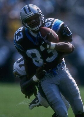 15 Dec 1996:  Receiver Mark Carrier of the Carolina Panthers carries the football after catching a pass during the Panthers 24-14 loss to the Jacksonville Jaguars at Jacksonville Stadium in Jacksonville, Florida. Mandatory Credit: Scott Halleran  /Allspor