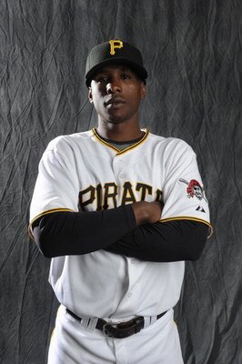 BRADENTON, FL - FEBRUARY 22: Nyjer Morgan #3 of the Pittsburgh Pirates poses during photo day at the Pirates spring training complex on February 22, 2009 in Bradenton, Florida. (Photo by Rob Tringali/Getty Images)