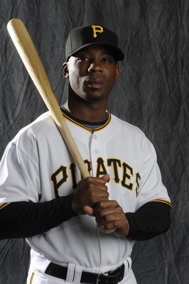 BRADENTON, FL - FEBRUARY 22: Craig Monroe #18 of the Pittsburgh Pirates poses during photo day at the Pirates spring training complex on February 22, 2009 in Bradenton, Florida. (Photo by Rob Tringali/Getty Images)