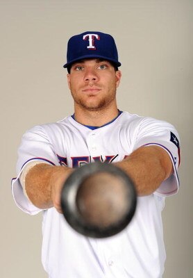 SURPRISE, AZ - FEBRUARY 24:  Chris Davis #19 of the Texas Rangers poses during photo day at Surprise Stadium on February 24, 2009 in Surprise, Arizona.  (Photo by Harry How/Getty Images)