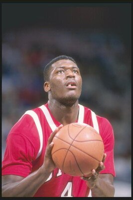1989-1990:  Forward Larry Johnson of the UNLV Rebels prepares to shoot a basket. Mandatory Credit: Ken Levine  /Allsport