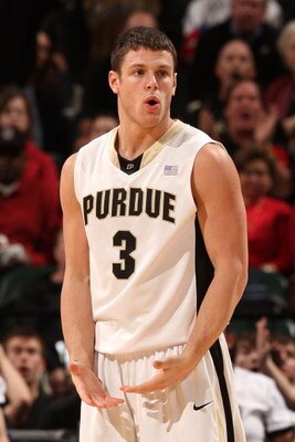 INDIANAPOLIS - MARCH 15:  Chris Kramer #3 of the Purdue Boilermakers reacts to a call against the Ohio State Buckeyes during the final of the Big Ten Men's Basketball Tournament at Conseco Fieldhouse on March 15, 2009 in Indianapolis, Indiana.  (Photo by 