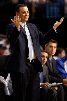TAMPA, FL - MARCH 12:  Head coach Billy Gillispie of the Kentucky Wildcats reacts to a call during the game against the Ole Miss Rebels during the first round of the SEC Men's Basketball Tournament on March 12, 2009 at The St. Pete Times Forum in Tampa, F