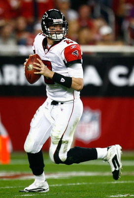 GLENDALE, AZ - JANUARY 03: Quarterback Matt Ryan #2 of the Atlanta Falcons drops back to pass in the NFC Wild Card Game against the Arizona Cardinals on January 3, 2009 at University of Phoenix Stadium in Glendale, Arizona. The Cardinals defeated the Fal