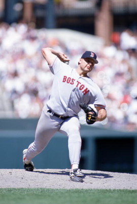6 Jul 1996:  Pitcher Roger Clemens of the Boston Red Sox delivers the ball home during the Red Sox 4-3 win  over the Baltimore Orioles at Camden Yards in Baltimore, Maryland. Mandatory Credit: Doug Pensinger/ALLSPORT