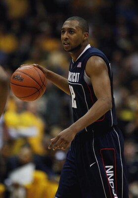 MILWAUKEE - FEBRUARY 25: A.J. Price #12 of the Connecticut Huskies brings the ball up the court against the Marquette Golden Eagles on February 25, 2009 at the Bradley Center in Milwaukee, Wisconsin. Connecticut defeated Marquette 93-82. (Photo by Jonatha