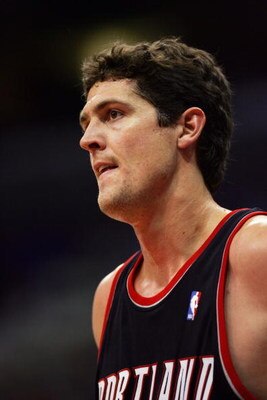 LOS ANGELES - OCTOBER 25:  Raef LaFrentz #9 of the Portland Trail Blazers looks on during a preseason game against the Los Angeles Clippers at Staples Center on October 25, 2006 in Los Angeles, California.  The Clippers won 97-89.  NOTE TO USER: User expr