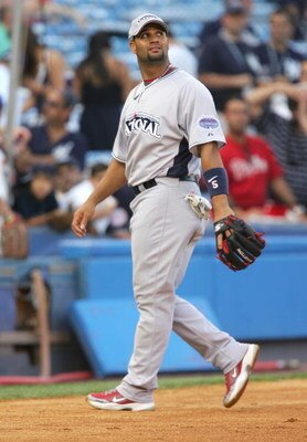 NEW YORK - JULY 15:  National League All-Star Albert Pujols of the St. Louis Cardinals warms up before the 79th MLB All-Star Game at Yankee Stadium on July 15, 2008 in the Bronx borough of New York City.  (Photo by Jim McIsaac/Getty Images)