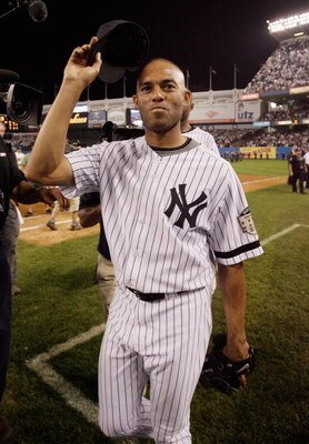 NEW YORK - SEPTEMBER 21: Mariano Rivera #42 of the New York Yankees waves to fans after the last regular season game at Yankee Stadium on September 21, 2008 in the Bronx borough of New York City. The Yankees are playing their final season in the 85 year o