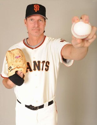 SCOTTSDALE, ARIZONA - FEBRUARY 23:  Randy Johnson of the San Francisco Giants poses during photo day at Scottsdale Stadium on February 23, 2009 in Scottsdale, Arizona. (Photo by: Harry How/Getty Images)