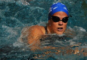 AUSTIN, TX - MARCH 05:  Dara Torres swims in the Women's 50 yard Freestyle preliminaries during day one of the 2009 USA Swimming Austin Grand Prix on March 5, 2009 at the Lee and Joe Jamail Texas Swimming Center in Austin, Texas.  (Photo by Ronald Martine