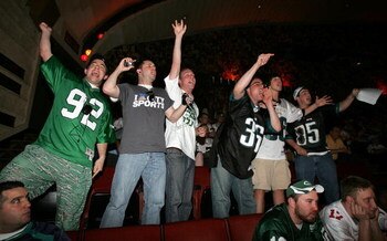 NEW YORK - APRIL 26: Fans of the Philadelphia Eagles cheer during the 2008 NFL Draft on April 26, 2008 at Radio City Music Hall in New York City.  (Photo by Jim McIsaac/Getty Images)