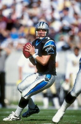 Quarterback Steve Beuerlein #7 of the Carolina Panthers in action during the game against the New Orleans Saints at the Eriksson Stadium in Charlotte, North Carolina. The Panthers defeated the Saints 31-17.