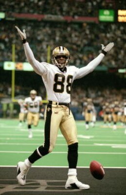 30 Dec 2000:  Willie Jackson #88 of the New Orleans Saints celebrates on the field during the game against the St. Louis Rams at the Louisiana Superdome in New Orleans, Louisiana. The Saints defeated the Rams 31-28.Mandatory Credit: Brian Bahr  /Allsport