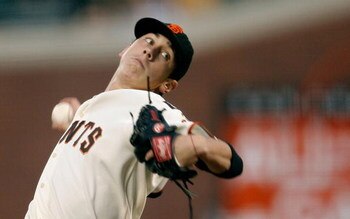 SAN FRANCISCO - AUGUST 21:  Pitcher Tim Lincecum #55 of the San Francisco Giants during a Major League Baseball game against the Chicago Cubs on August 21, 2007 at AT&T Park in San Francisco, California.  (Photo by Greg Trott/Getty Images)
