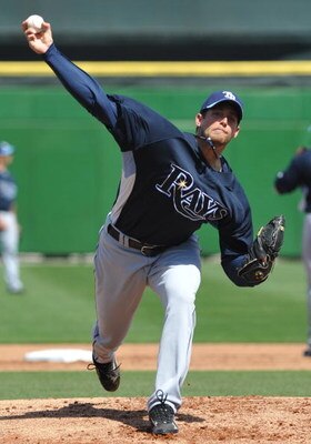 CLEARWATER, FL - FEBRUARY 28:  Pitcher Mitch Talbot #51 of the Tampa Bay Rays starts against the Philadelphia Phillies February 28, 2009 at Bright House Field in Clearwater, Florida.  (Photo by Al Messerschmidt/Getty Images)