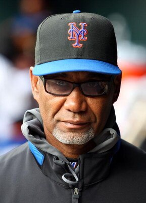 NEW YORK - APRIL 04:  Manager Jerry Manuel of the New York Mets looks on against the Boston Red Sox on April 4, 2009 at Citi Field in the Flushing neighborhood of the Queens borough of New York City.  (Photo by Jim McIsaac/Getty Images)