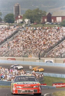 10 Aug 1997:  Jeff Gordon in action during the NASCAR Bud at the Glen at Watkins Glen International Speedway in Watkins Glen, New York. Mandatory Credit: Craig Jones  /Allsport