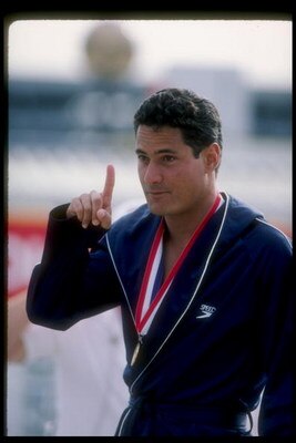 Mar 1984:  Greg Louganis of the United States looks on during the Olympic Games in Los Angeles, California. Mandatory Credit: Alvin Chung  /Allsport