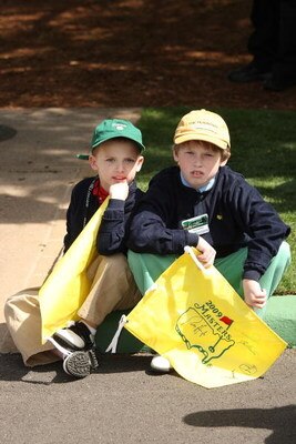 AUGUSTA, GA - APRIL 06:  Junior patrons look on during a practice round prior to the 2009 Masters Tournament at Augusta National Golf Club on April 6, 2009 in Augusta, Georgia.  (Photo by Andrew Redington/Getty Images)