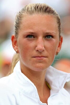 KEY BISCAYNE, FL - APRIL 04:  Victoria Azarenka of Belarus looksk on against Serena Williams during the women's final match of the Sony Ericsson Open at the Crandon Park Tennis Center on April 4, 2009 in Key Biscayne, Florida.  (Photo by Clive Brunskill/G