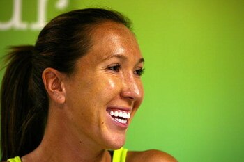 KEY BISCAYNE, FL - MARCH 25:  Jelena Jankovic of Serbia during day three of the Sony Ericsson Open at The Crandon Park Tennis Center on March 25, 2009 in Key Biscayne, Florida.  (Photo by Al Bello/Getty Images)