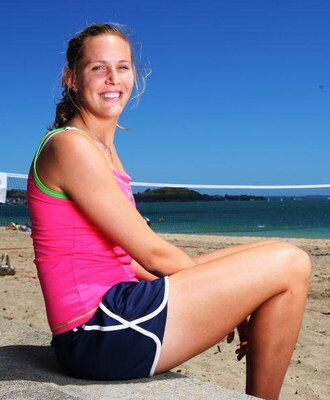 AUCKLAND, NEW ZEALAND - JANUARY 01:  ASB Classic tennis player Nicole Vaidisova pictured following a game of Beach Tennis on Mission Bay Beach January 01, 2009 in Auckland, New Zealand. The ASB Classic Tennis Tournament begins in Auckland on Monday at the