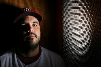 VIERA, FL - FEBRUARY 21:  Nick Johnson #24 of the Washington Nationals poses during photo day at Roger Dean Stadium on February 21, 2009 in Viera, Florida.  (Photo by Doug Benc/Getty Images)