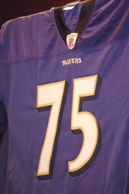 OWINGS MILLS, MD - JUNE 12:   Jonathan Ogden of the Baltimore Ravens announced his retirement during a press conference at Ravens training facility on June 12, 2008 in Owings Mills, Maryland.   (Photo by Mitchell Layton/Getty Images)